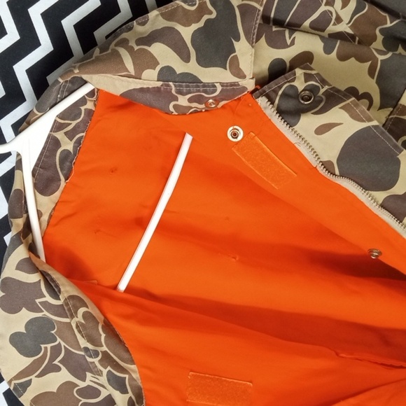 Vintage 90s WINCHESTER camo x orange reversible hunting jacket men plus XXL - cr - Picture 6 of 8